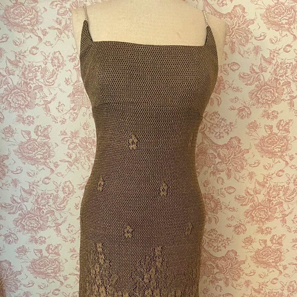 Bari-Jay Vintage Size 6 Gold Lurex Dress